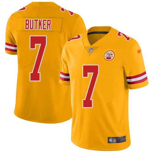 Youth Kansas City Chiefs #7 Butker Harrison Limited Gold Inverted Legend Football Nike NFL Jersey